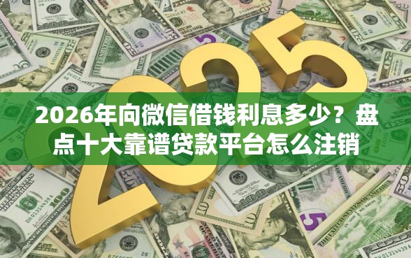 2026年向微信借钱利息多少?盘点十大靠谱贷款平台怎么注销 2026年向微信借钱利息多少?盘点十大靠谱贷款平台怎么注销