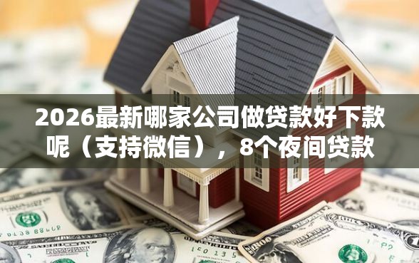 2026最新哪家公司做贷款好下款呢（支持微信），8个夜间贷款秒审核秒下款的平台无私分享