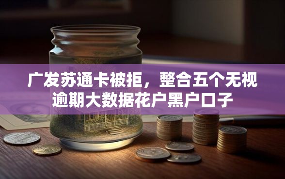 广发苏通卡被拒，整合五个无视逾期大数据花户黑户口子