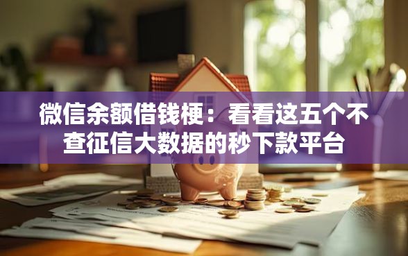 微信余额借钱梗：看看这五个不查征信大数据的秒下款平台