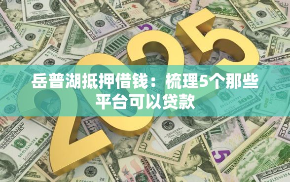 岳普湖抵押借钱：梳理5个那些平台可以贷款