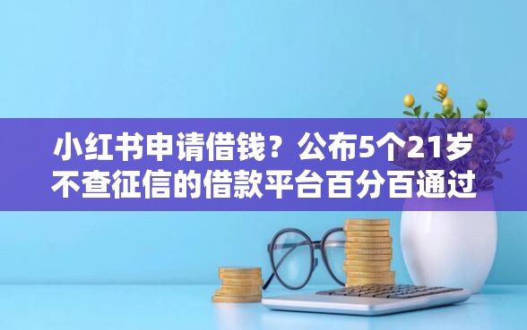 小红书申请借钱？公布5个21岁不查征信的借款平台百分百通过