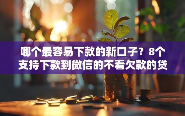 哪个最容易下款的新口子？8个支持下款到微信的不看欠款的贷款口子