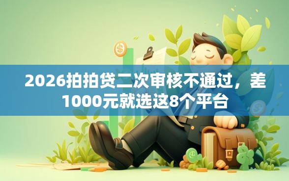 2026拍拍贷二次审核不通过，差1000元就选这8个平台