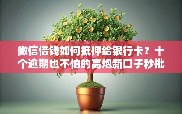 微信借钱如何抵押给银行卡？十个逾期也不怕的高炮新口子秒批秒下款不上征信不用还的