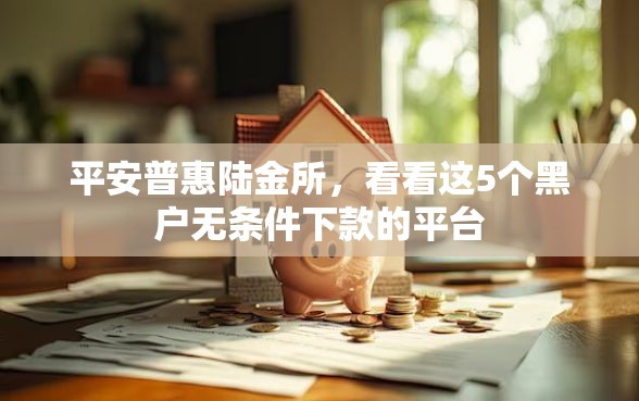 平安普惠陆金所，看看这5个黑户无条件下款的平台
