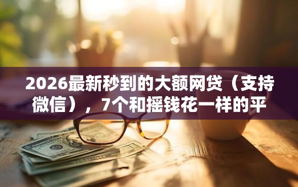 2026最新秒到的大额网贷（支持微信），7个和摇钱花一样的平台无私分享