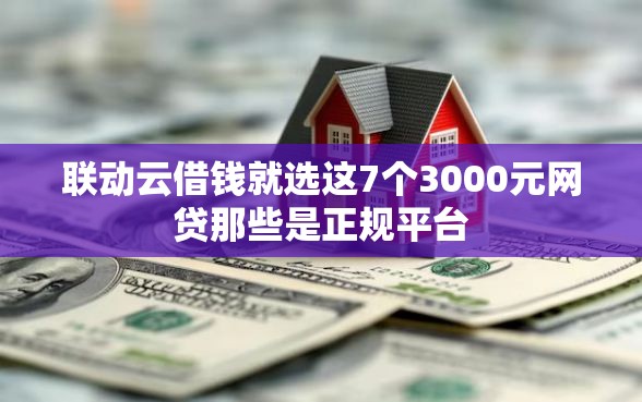 联动云借钱就选这7个3000元网贷那些是正规平台