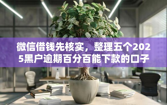 微信借钱先核实，整理五个2025黑户逾期百分百能下款的口子