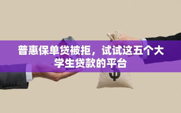 普惠保单贷被拒，试试这五个大学生贷款的平台