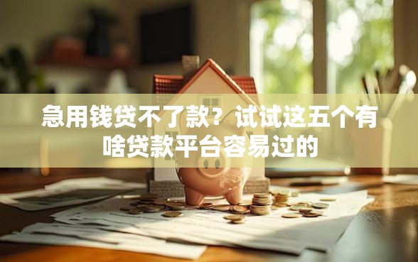 急用钱贷不了款？试试这五个有啥贷款平台容易过的