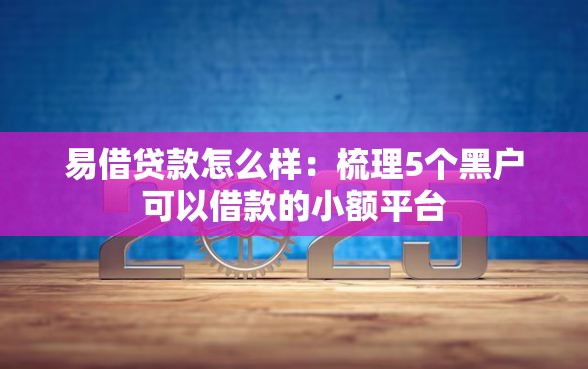 易借贷款怎么样：梳理5个黑户可以借款的小额平台