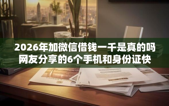 2026年加微信借钱一千是真的吗网友分享的6个手机和身份证快速借钱口子我觉得不错！