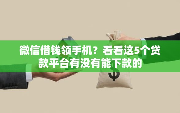 微信借钱领手机？看看这5个贷款平台有没有能下款的