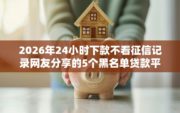 2026年24小时下款不看征信记录网友分享的5个黑名单贷款平台我觉得不错！