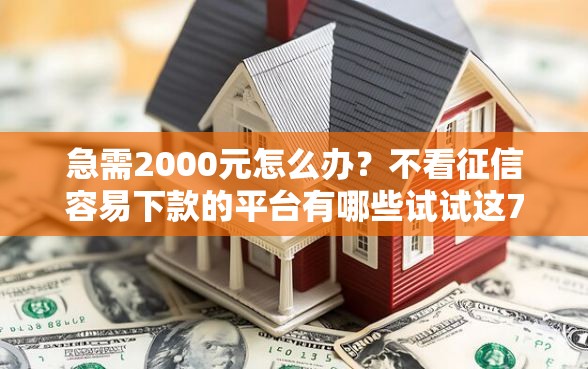 急需2000元怎么办?不看征信容易下款的平台有哪些试试这7个无门槛平台 急需2000元怎么办?不看征信容易下款的平台有哪些试试这7个无门槛平台