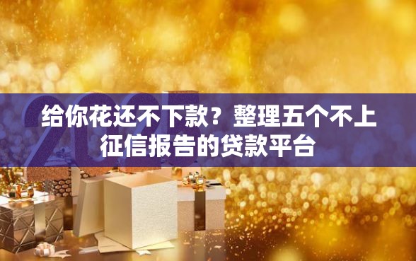给你花还不下款？整理五个不上征信报告的贷款平台