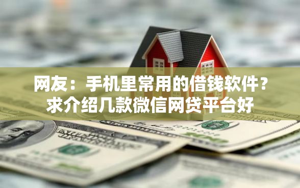 网友:手机里常用的借钱软件?求介绍几款微信网贷平台好 网友:手机里常用的借钱软件?求介绍几款微信网贷平台好