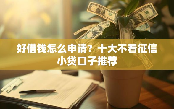 好借钱怎么申请？十大不看征信小贷口子推荐