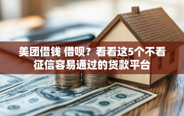 美团借钱 借呗？看看这5个不看征信容易通过的贷款平台