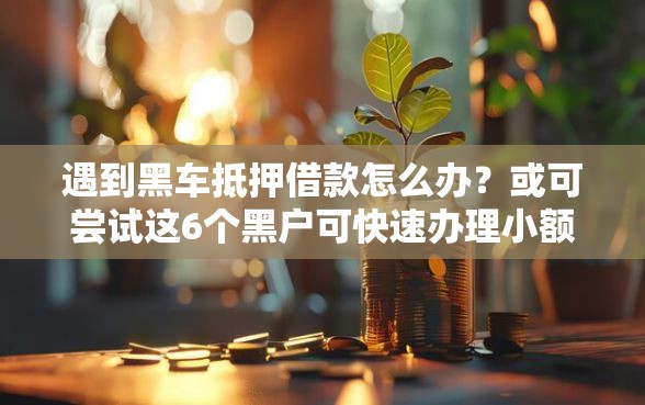 遇到黑车抵押借款怎么办？或可尝试这6个黑户可快速办理小额贷款业务的软件
