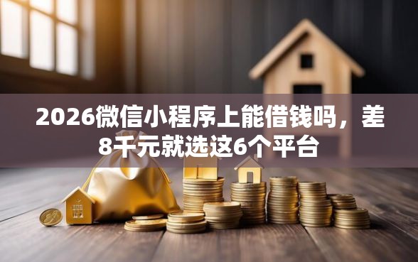 2026微信小程序上能借钱吗，差8千元就选这6个平台