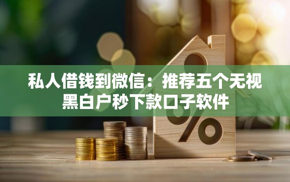 私人借钱到微信：推荐五个无视黑白户秒下款口子软件