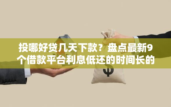投哪好贷几天下款？盘点最新9个借款平台利息低还的时间长的