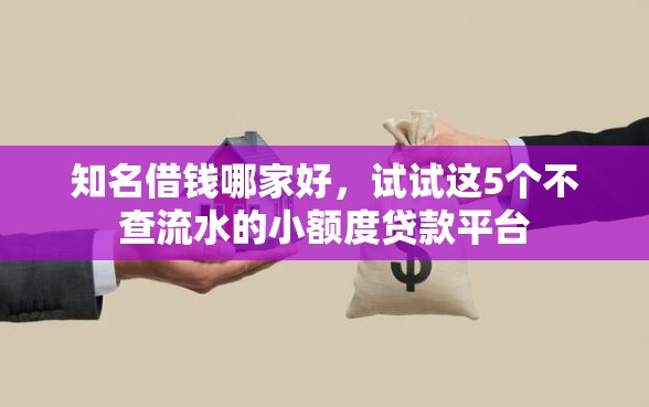知名借钱哪家好，试试这5个不查流水的小额度贷款平台