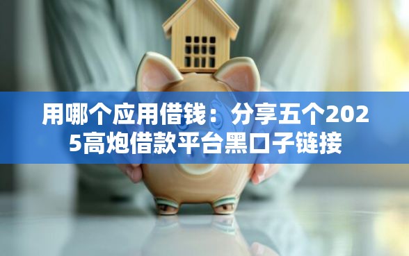 用哪个应用借钱：分享五个2025高炮借款平台黑口子链接