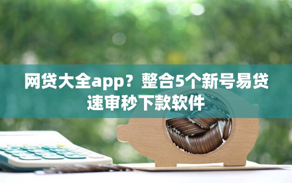 网贷大全app？整合5个新号易贷速审秒下款软件
