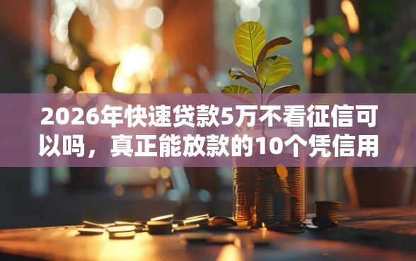 2026年快速贷款5万不看征信可以吗，真正能放款的10个凭信用分不看征信的贷款平台推荐