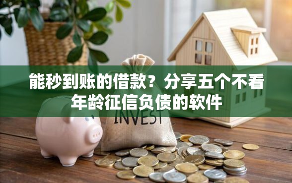 能秒到账的借款？分享五个不看年龄征信负债的软件