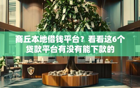 商丘本地借钱平台？看看这6个贷款平台有没有能下款的