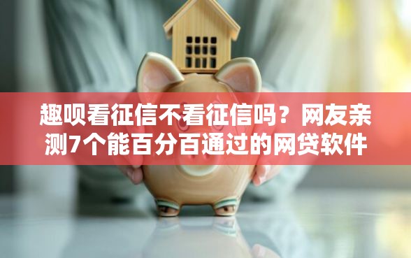 趣呗看征信不看征信吗？网友亲测7个能百分百通过的网贷软件盘点