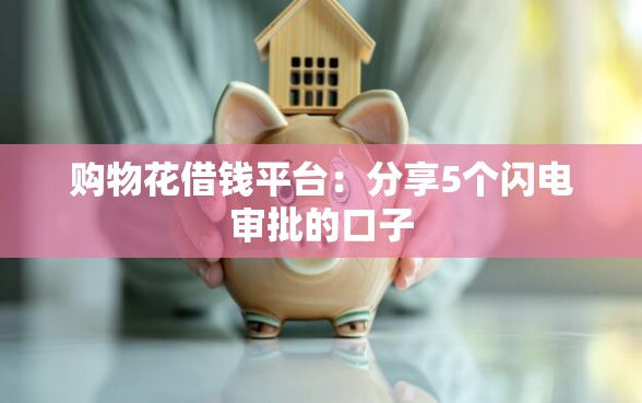 购物花借钱平台：分享5个闪电审批的口子