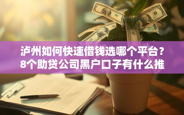 泸州如何快速借钱选哪个平台？8个助贷公司黑户口子有什么推荐