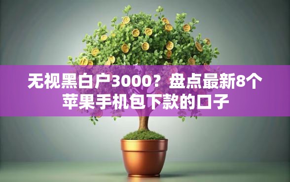 无视黑白户3000？盘点最新8个苹果手机包下款的口子