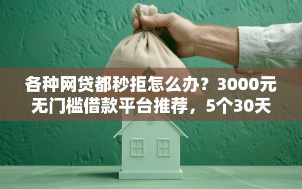 各种网贷都秒拒怎么办？3000元无门槛借款平台推荐，5个30天担保费必下口子2025盘点