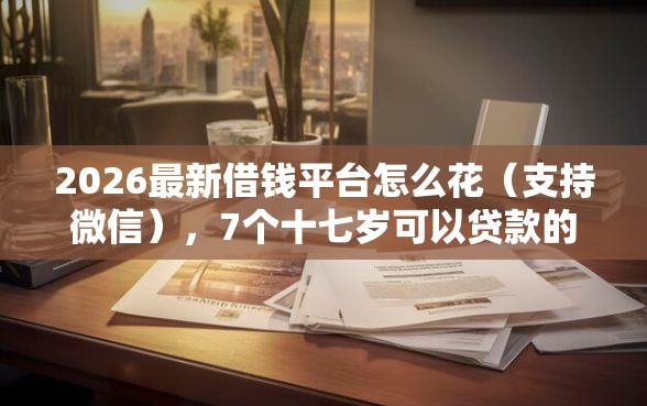 2026最新借钱平台怎么花（支持微信），7个十七岁可以贷款的平台无私分享