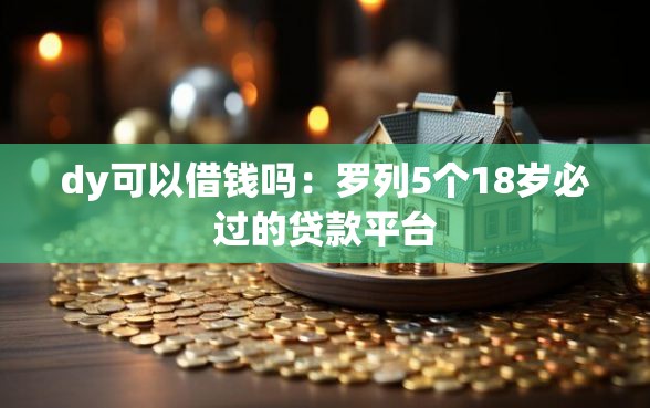 dy可以借钱吗：罗列5个18岁必过的贷款平台