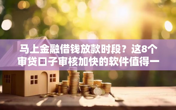 马上金融借钱放款时段？这8个审贷口子审核加快的软件值得一试