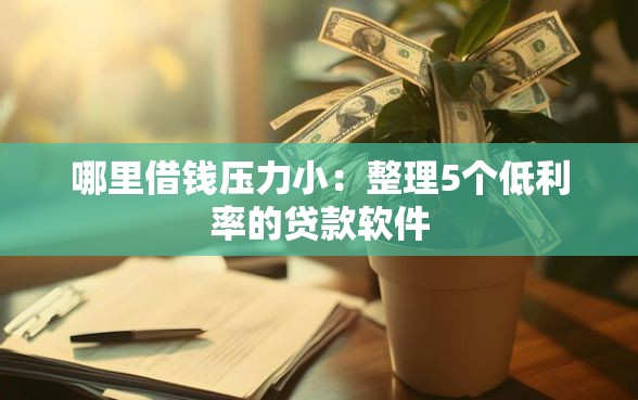 哪里借钱压力小：整理5个低利率的贷款软件