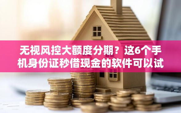 无视风控大额度分期？这6个手机身份证秒借现金的软件可以试试