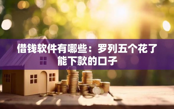 借钱软件有哪些：罗列五个花了能下款的口子