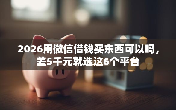 2026用微信借钱买东西可以吗，差5千元就选这6个平台