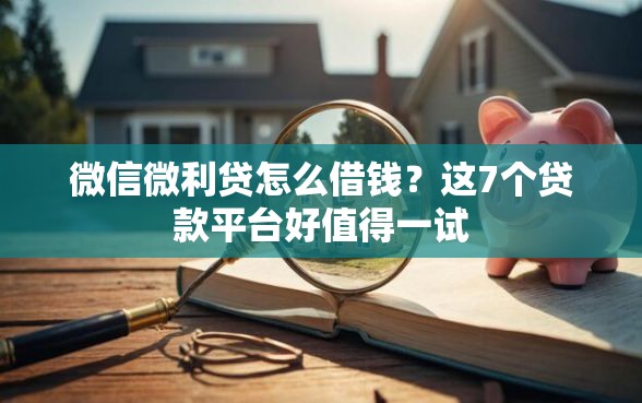 微信微利贷怎么借钱？这7个贷款平台好值得一试