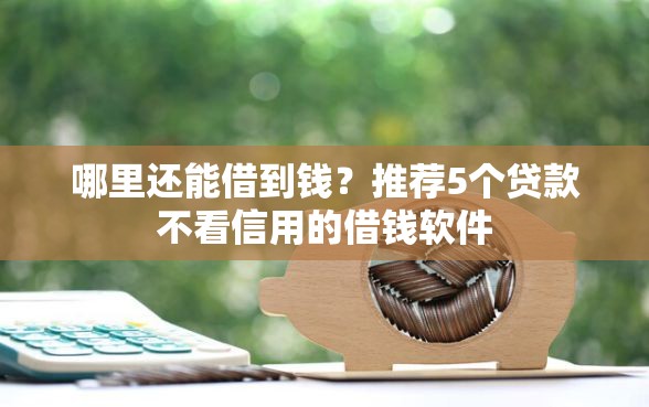 哪里还能借到钱？推荐5个贷款不看信用的借钱软件
