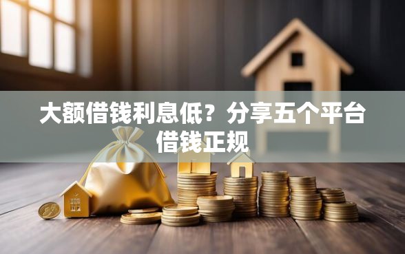 大额借钱利息低？分享五个平台借钱正规