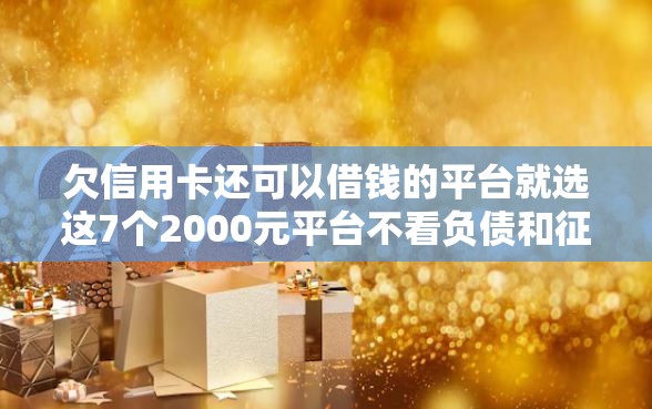 欠信用卡还可以借钱的平台就选这7个2000元平台不看负债和征信可以借到钱